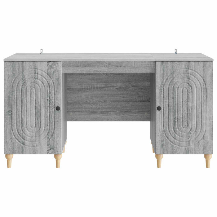 Birou cu raft Sonoma gri 142,5 x 50 x 75 cm Lemn prelucrat - WALTI WALTI