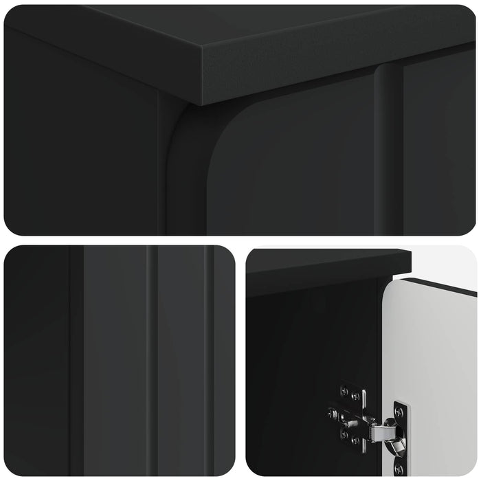 Birou cu raft cu ușă Negru 142,5 x 50 x 75 cm Lemn prelucrat - WALTI WALTI