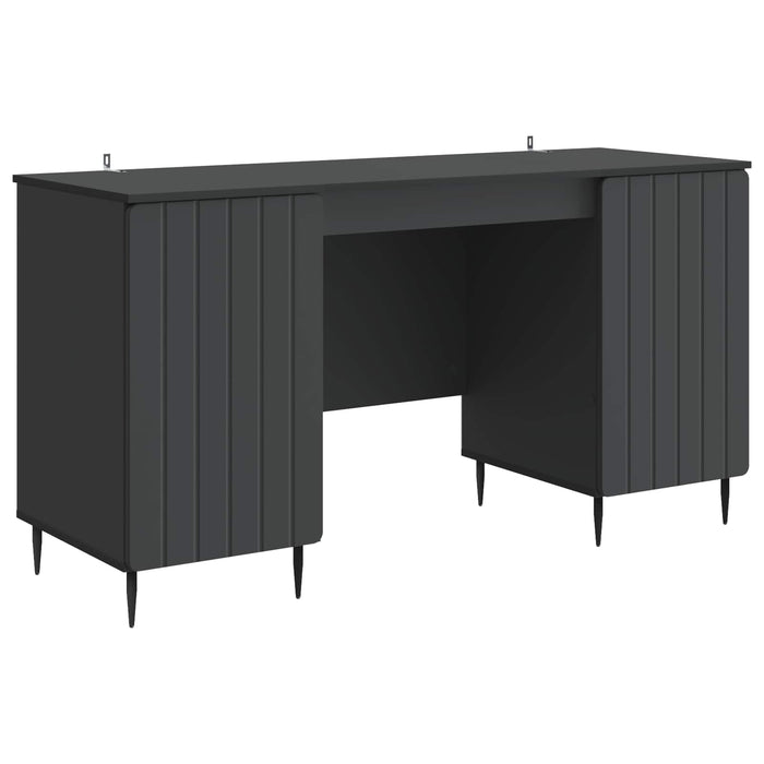 Birou cu raft cu ușă Negru 142,5 x 50 x 75 cm Lemn prelucrat - WALTI WALTI