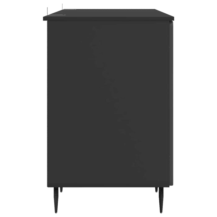 Birou cu raft cu ușă Negru 142,5 x 50 x 75 cm Lemn prelucrat - WALTI WALTI