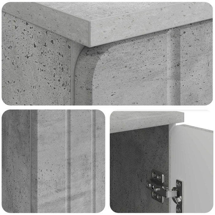 Birou cu raft Gri Beton 142,5 x 50 x 75 cm Lemn prelucrat - WALTI WALTI