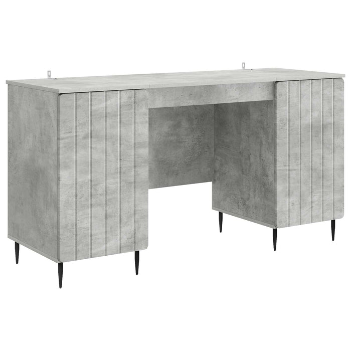 Birou cu raft Gri Beton 142,5 x 50 x 75 cm Lemn prelucrat - WALTI WALTI