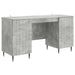 Birou cu raft Gri Beton 142,5 x 50 x 75 cm Lemn prelucrat - WALTI WALTI