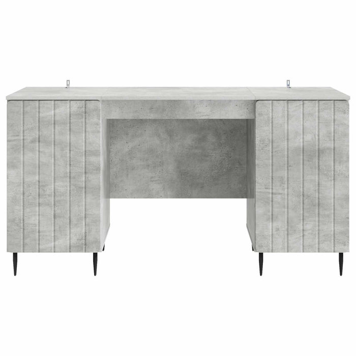 Birou cu raft Gri Beton 142,5 x 50 x 75 cm Lemn prelucrat - WALTI WALTI