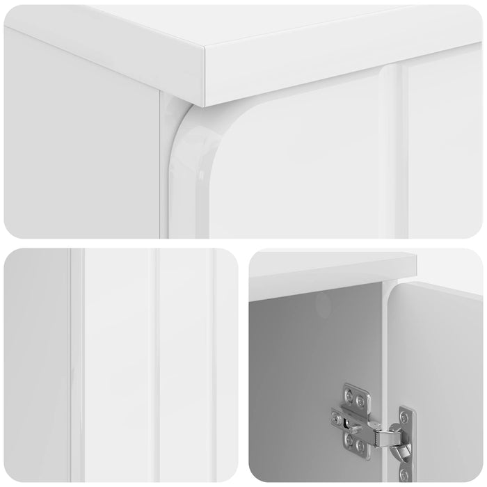 Birou Alb foarte lucios 142,5 x 50 x 75 cm Lemn prelucrat - WALTI WALTI