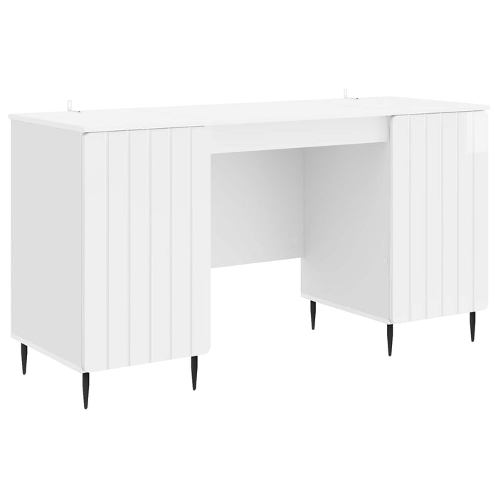 Birou Alb foarte lucios 142,5 x 50 x 75 cm Lemn prelucrat - WALTI WALTI