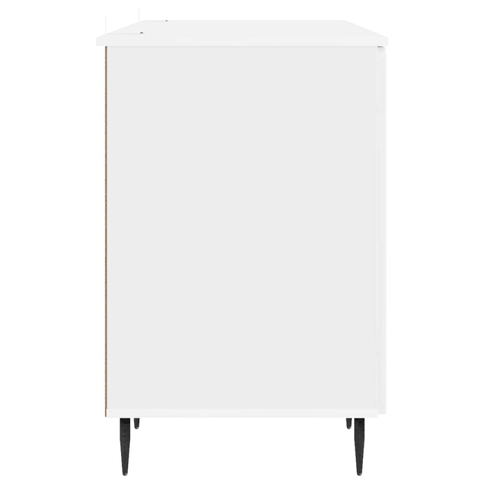 Birou Alb foarte lucios 142,5 x 50 x 75 cm Lemn prelucrat - WALTI WALTI