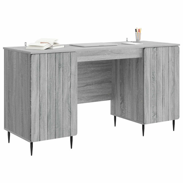 Birou cu raft Sonoma gri 142,5 x 50 x 75 cm Lemn prelucrat - WALTI WALTI