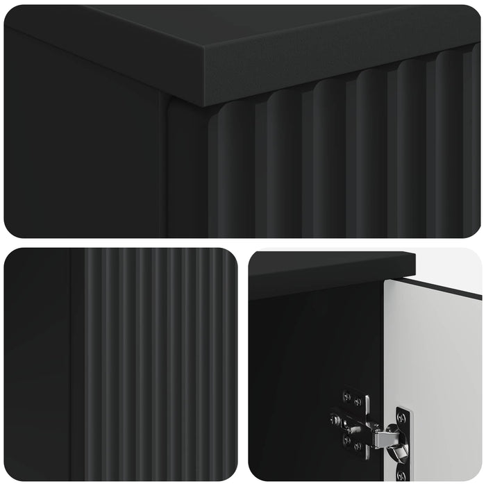 Birou cu raft cu ușă Negru 142,5 x 50 x 75 cm Lemn prelucrat - WALTI WALTI