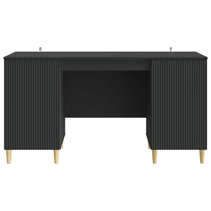 Birou cu raft cu ușă Negru 142,5 x 50 x 75 cm Lemn prelucrat - WALTI WALTI