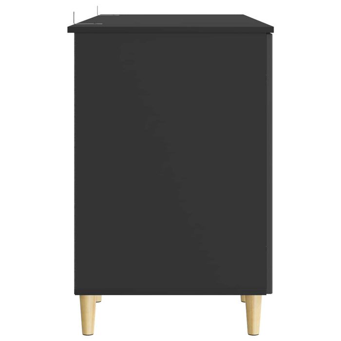 Birou cu raft cu ușă Negru 142,5 x 50 x 75 cm Lemn prelucrat - WALTI WALTI
