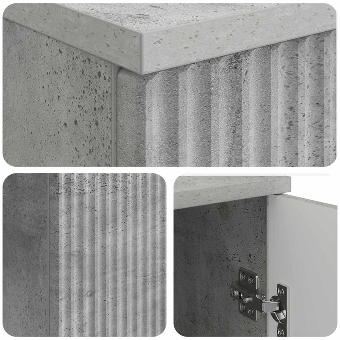 Birou cu raft Gri Beton 142,5 x 50 x 75 cm Lemn prelucrat - WALTI WALTI