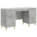 Birou cu raft Gri Beton 142,5 x 50 x 75 cm Lemn prelucrat - WALTI WALTI
