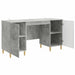 Birou cu raft Gri Beton 142,5 x 50 x 75 cm Lemn prelucrat - WALTI WALTI