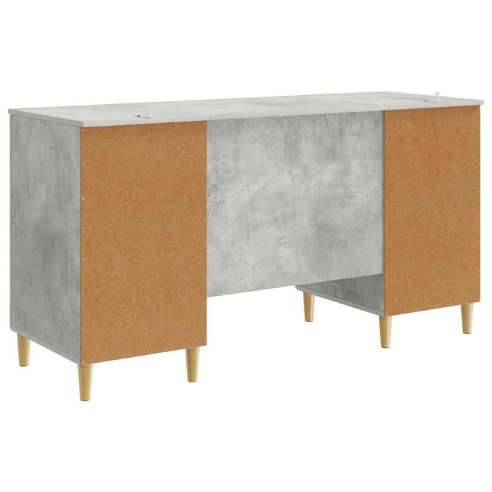Birou cu raft Gri Beton 142,5 x 50 x 75 cm Lemn prelucrat - WALTI WALTI