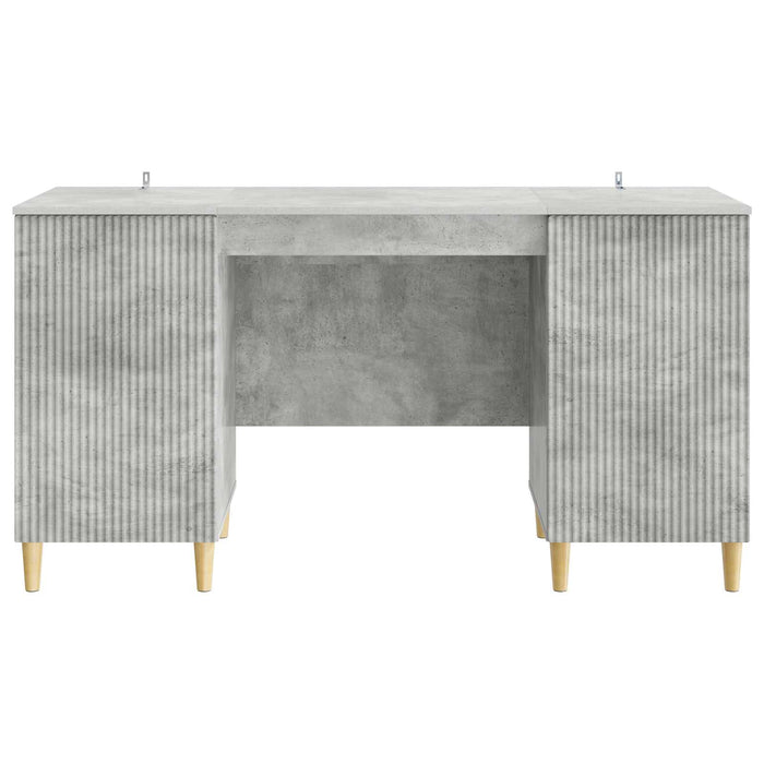 Birou cu raft Gri Beton 142,5 x 50 x 75 cm Lemn prelucrat - WALTI WALTI