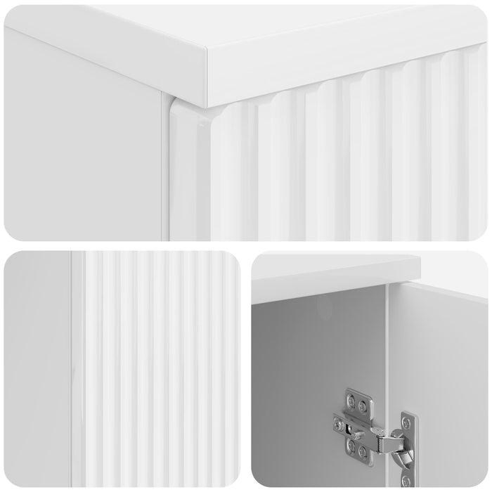 Birou Alb foarte lucios 142,5 x 50 x 75 cm Lemn prelucrat - WALTI WALTI