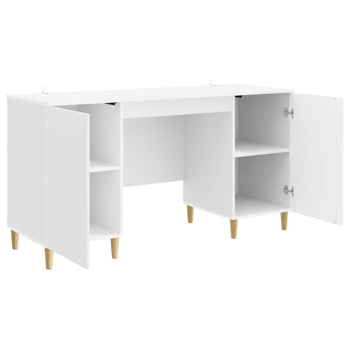 Birou Alb foarte lucios 142,5 x 50 x 75 cm Lemn prelucrat - WALTI WALTI