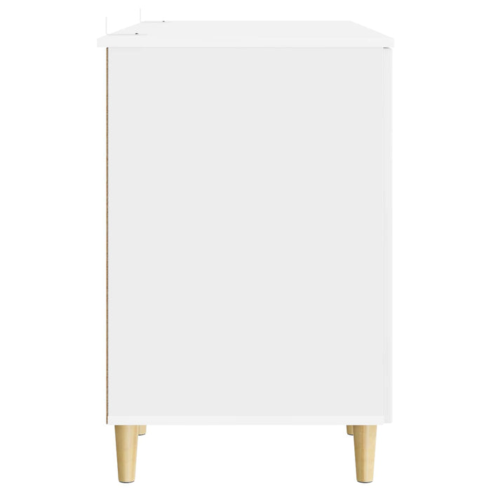 Birou Alb foarte lucios 142,5 x 50 x 75 cm Lemn prelucrat - WALTI WALTI