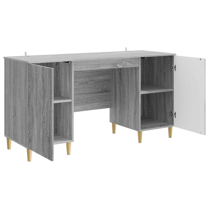 Birou cu raft Sonoma gri 142,5 x 50 x 75 cm Lemn prelucrat - WALTI WALTI