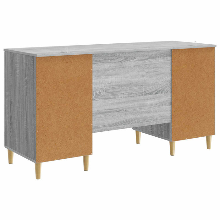 Birou cu raft Sonoma gri 142,5 x 50 x 75 cm Lemn prelucrat - WALTI WALTI