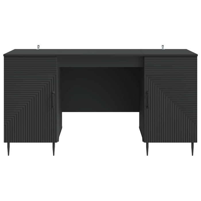 Birou cu raft cu ușă Negru 142,5 x 50 x 75 cm Lemn prelucrat - WALTI WALTI