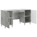 Birou cu raft Gri Beton 142,5 x 50 x 75 cm Lemn prelucrat - WALTI WALTI