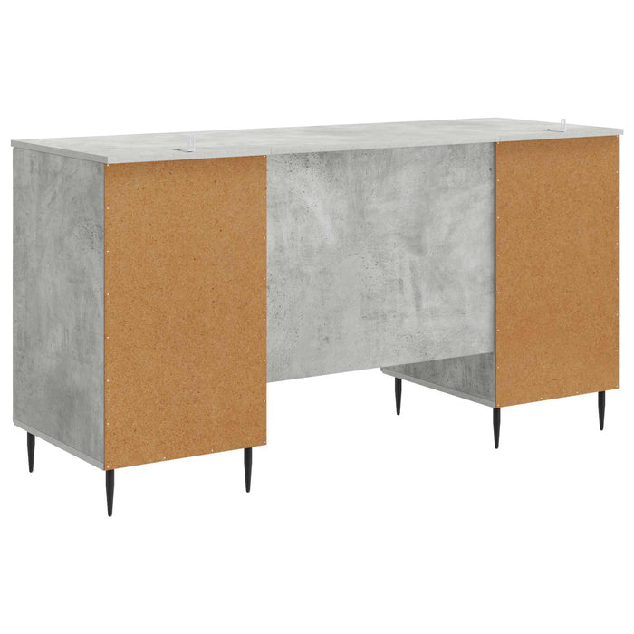 Birou cu raft Gri Beton 142,5 x 50 x 75 cm Lemn prelucrat - WALTI WALTI