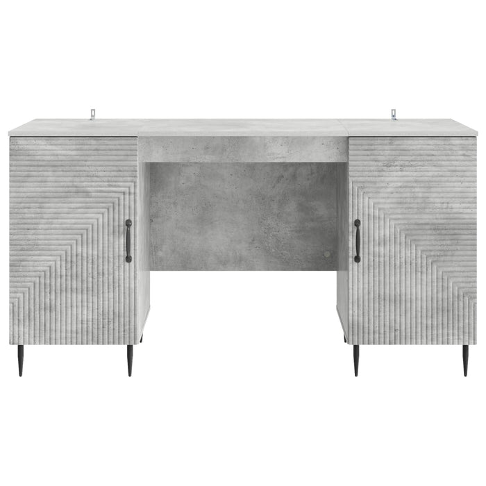 Birou cu raft Gri Beton 142,5 x 50 x 75 cm Lemn prelucrat - WALTI WALTI