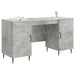 Birou cu raft Gri Beton 142,5 x 50 x 75 cm Lemn prelucrat - WALTI WALTI