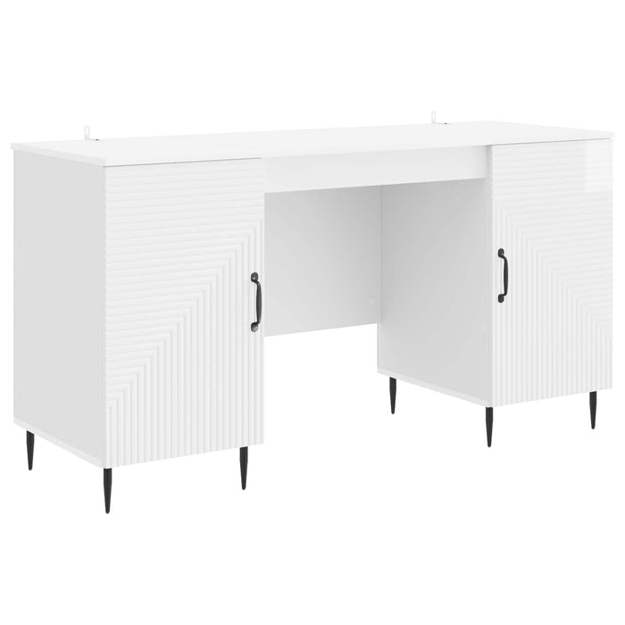 Birou Alb foarte lucios 142,5 x 50 x 75 cm Lemn prelucrat - WALTI WALTI
