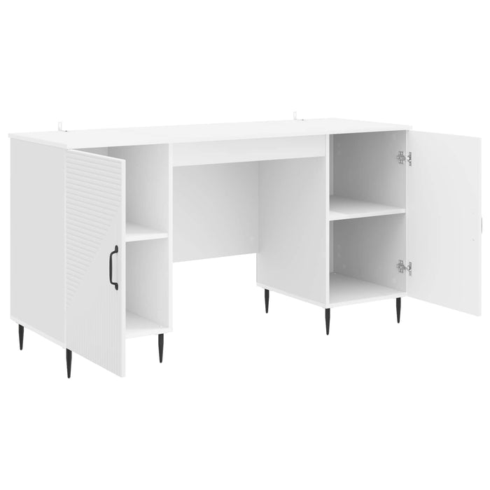 Birou Alb foarte lucios 142,5 x 50 x 75 cm Lemn prelucrat - WALTI WALTI