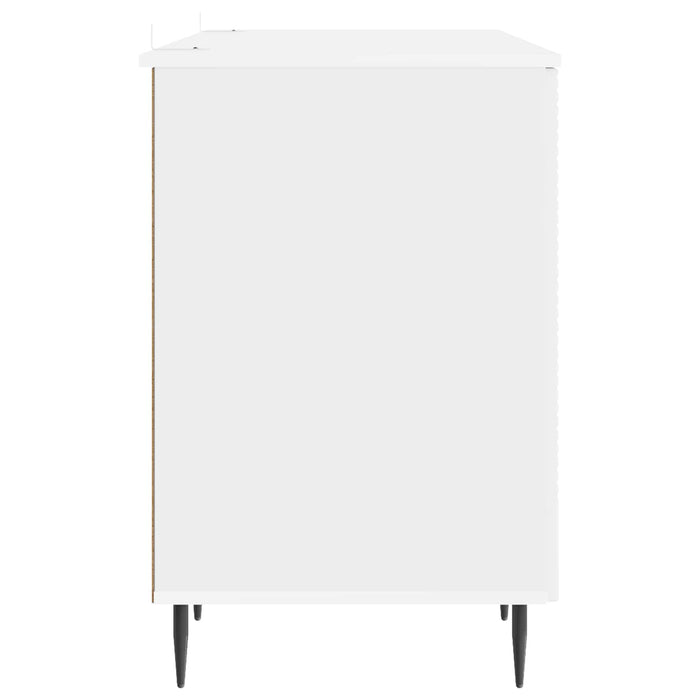Birou Alb foarte lucios 142,5 x 50 x 75 cm Lemn prelucrat - WALTI WALTI