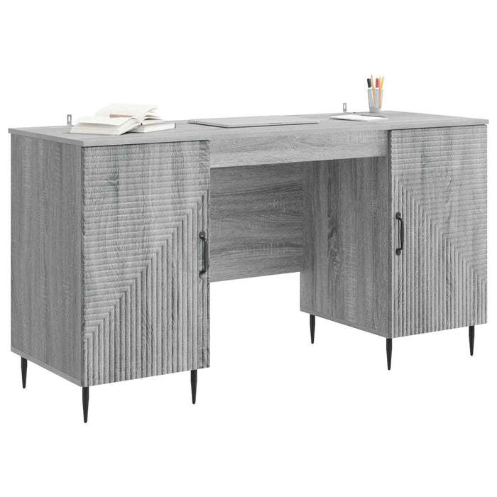 Birou cu raft Sonoma gri 142,5 x 50 x 75 cm Lemn prelucrat - WALTI WALTI