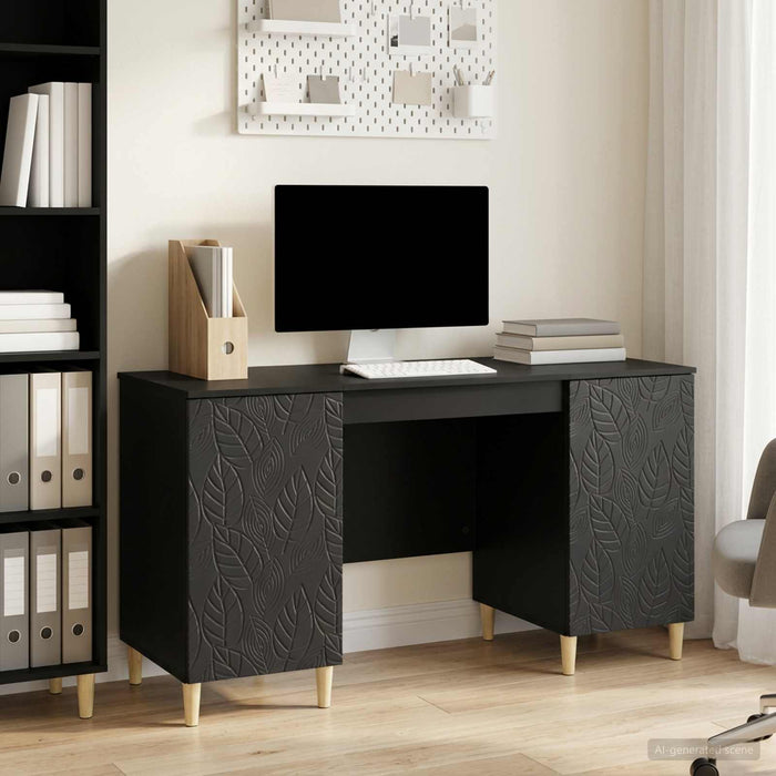 Birou Negru Lemn prelucrat 142,5 x 50 x 75 cm - WALTI WALTI