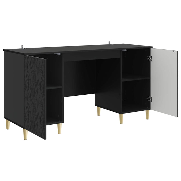 Birou Negru Lemn prelucrat 142,5 x 50 x 75 cm - WALTI WALTI