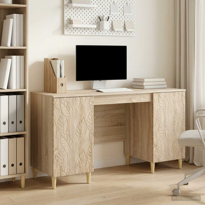 Birou Stejar Sonoma Lemn prelucrat 142,5 x 50 x 75 cm - WALTI WALTI
