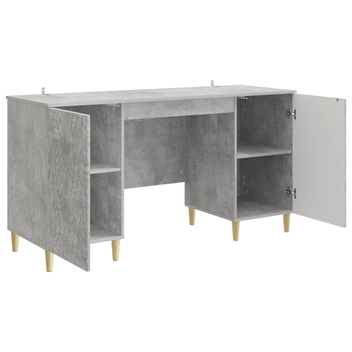 Birou Gri Beton Lemn prelucrat 142,5 x 50 x 75 cm - WALTI WALTI
