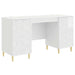 Birou Alb foarte lucios Lemn prelucrat 142,5 x 50 x 75 cm - WALTI WALTI