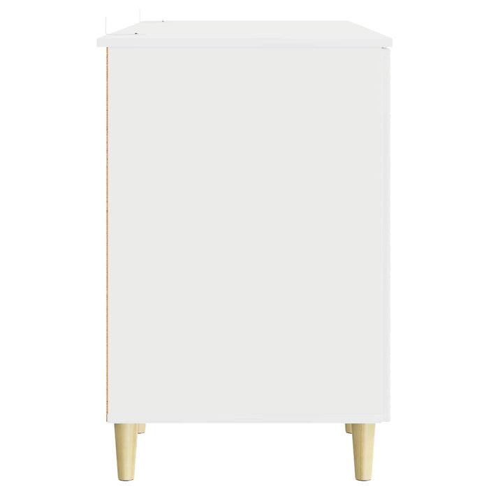 Birou Alb foarte lucios Lemn prelucrat 142,5 x 50 x 75 cm - WALTI WALTI