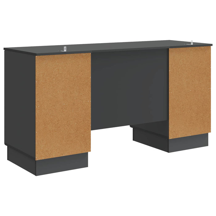Birou cu raft cu ușă Negru 142,5 x 50 x 75 cm Lemn prelucrat - WALTI WALTI