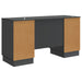 Birou cu raft cu ușă Negru 142,5 x 50 x 75 cm Lemn prelucrat - WALTI WALTI