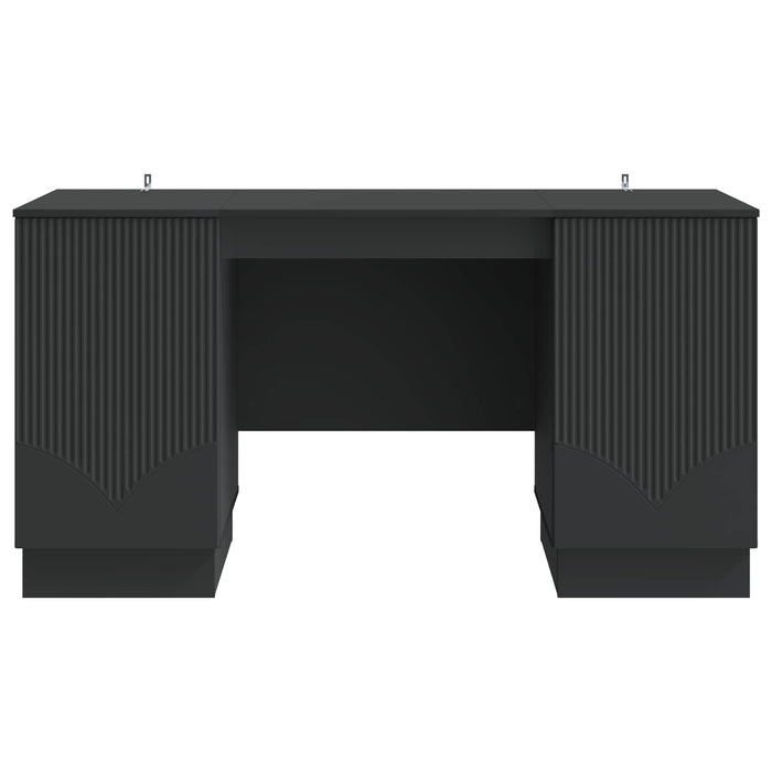 Birou cu raft cu ușă Negru 142,5 x 50 x 75 cm Lemn prelucrat - WALTI WALTI