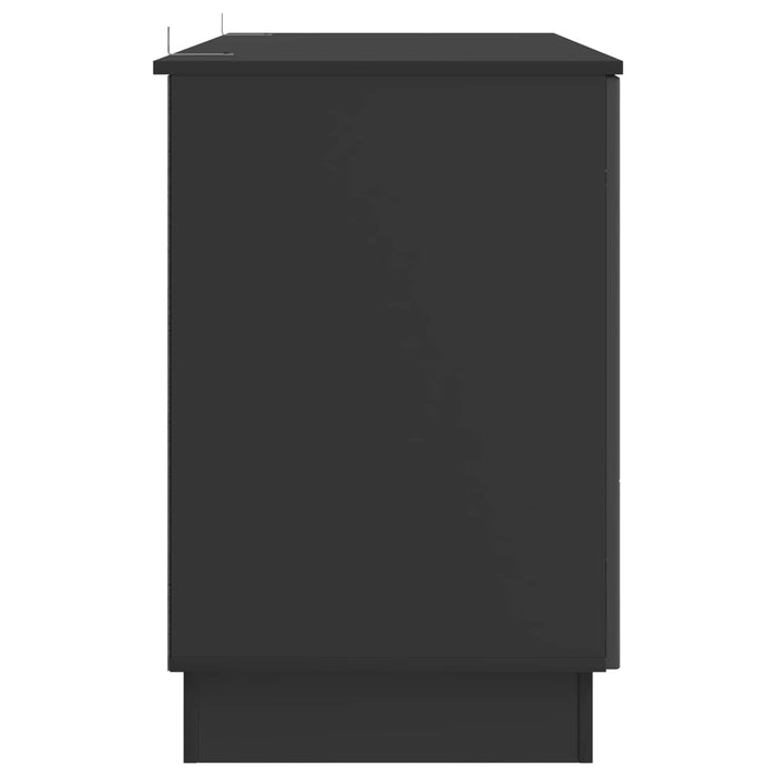 Birou cu raft cu ușă Negru 142,5 x 50 x 75 cm Lemn prelucrat - WALTI WALTI