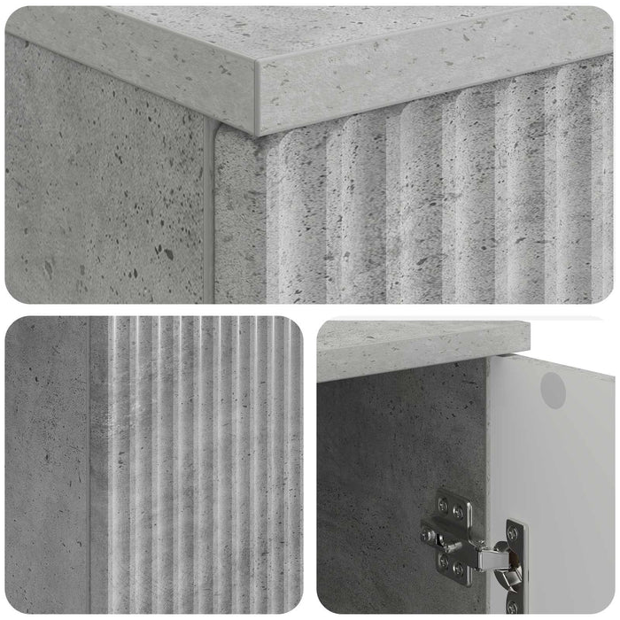 Birou cu raft Gri Beton 142,5 x 50 x 75 cm Lemn prelucrat - WALTI WALTI