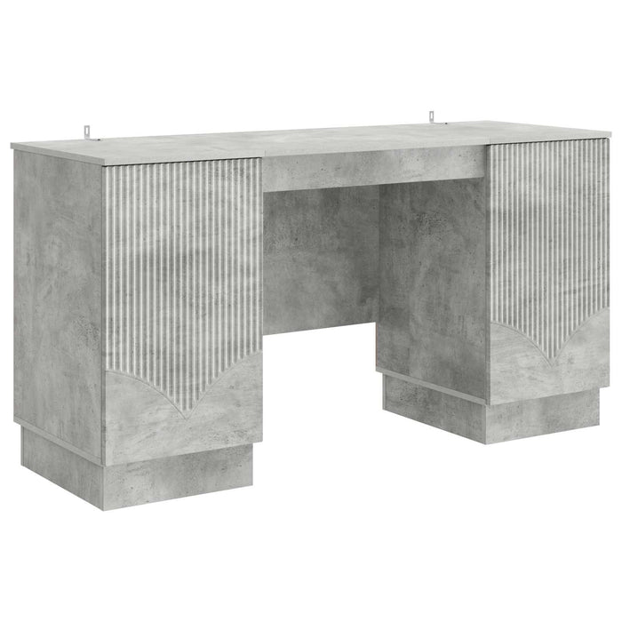 Birou cu raft Gri Beton 142,5 x 50 x 75 cm Lemn prelucrat - WALTI WALTI