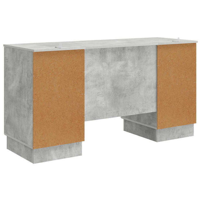 Birou cu raft Gri Beton 142,5 x 50 x 75 cm Lemn prelucrat - WALTI WALTI