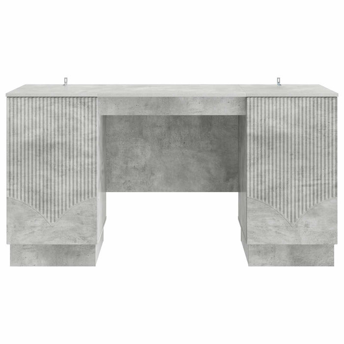 Birou cu raft Gri Beton 142,5 x 50 x 75 cm Lemn prelucrat - WALTI WALTI