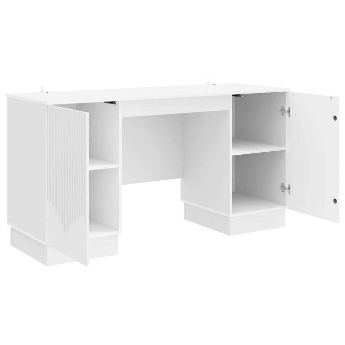 Birou Alb foarte lucios 142,5 x 50 x 75 cm Lemn prelucrat - WALTI WALTI