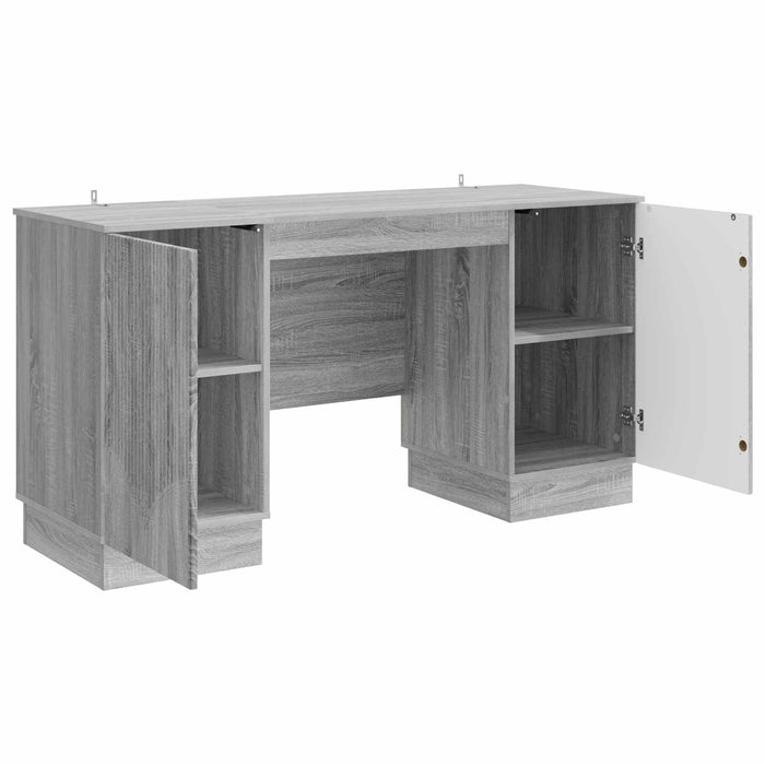 Birou cu raft Sonoma gri 142,5 x 50 x 75 cm Lemn prelucrat - WALTI WALTI